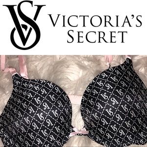 NWOT VS Black Logo Push-Up Bra
